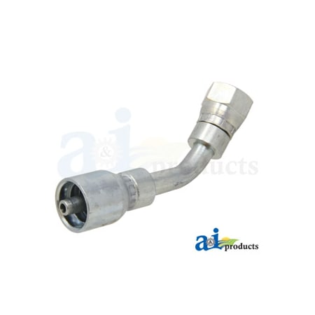 A & I Products Din Light 24 degree Seat 45 degree Female Swivel O-Ring 5" x1" x1" A-F-DL4504-1016-K2